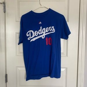 LA dodgers royal blue tee with number on back
